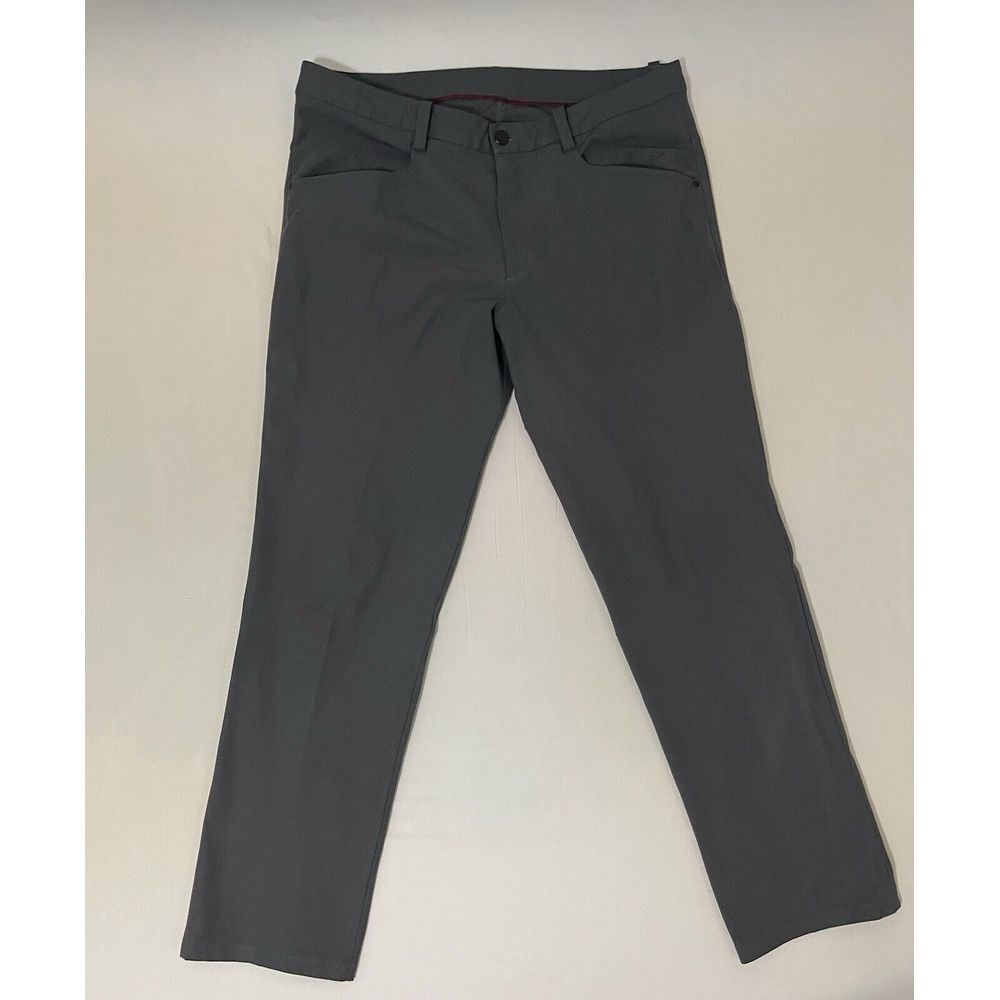 Lululemon Solid Gray Hidden Zip Pocket Reflective Cuff‎ Gusseted ABC Pants 34